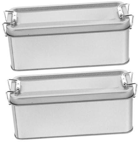 Amosfun 2pcs Tinplate Cookie Candy Box Snack Storage Box Lid for Cookie Packing for Christmas Biscuit and Biscuits Storage