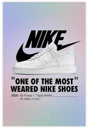 CIRCIR Wanddeko-Poster, Motiv: Nike 2020 Air Force 1 Typ Triple White, Poster, Wohnzimmer, Schlafzimmer Dekoration