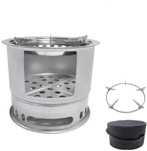 Camping Backofen Abnehmbar Mit Aufbewahrungstasche Und Topflappen Runde Form Holzofen Hergestellt Aus Verzinktem Stahl für Dutch Oven, Grillpfannen, Zeltofen