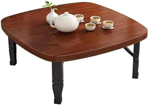 Klappbarer quadratischer Tee-Couchtisch im japanischen Stil, niedriger Tisch, Arbeitszimmer, kleiner Schreibtisch für Tatami, das auf dem Boden sitzt, Schlafzimmer, Erkerfenster, Teestube, im Freien