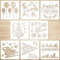 8pcs Pochoirs de Noël, 13,1x12,9cm 8 Modèles de Pochoirs de Noël Réutilisables pour l'Artisanat Pochoirs de Peinture de Noël pour Fenêtres Verre Décoration d'Intérieur