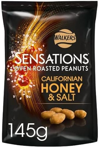 4 x Roasted Peanuts Honey & Salt Sharing Bag 145g Delicious Tasty Treat Perfect for Sharing with Friends and Family