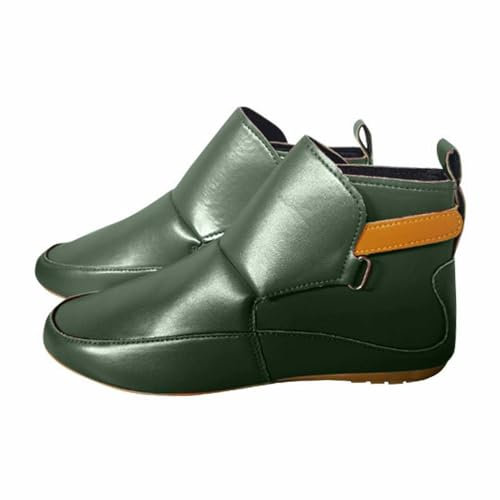 Stivali da Donna Autunno Inverno Stivaletti da Donna Punta Tonda Stivali con Zeppa Bassa Scarpe Stivaletti Donna Nero