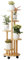 KEBMCHN Blumenständer Bambus mit Rollen, 5 Etagen Pflanzenständer Blumenregal Balkon,Chassis Ø31.5*Oberes Fach Ø19CM*Hoch88CM, Pflanzenregal for Den Außenbereich, leicht zu bewegen（Holzfarbe）