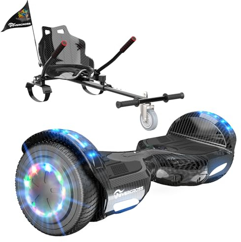 EVERCROSS Hoverboards with Seat Attachment Hoverkart, Bluetooth, LED Light