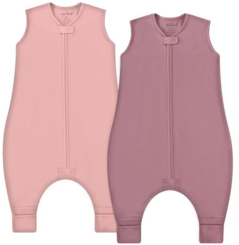 Organic Cotton Toddler Sleeping Bag with Legs 1.0 TOG Sleep Sack 2-Pack | Breathable, All-Season, Soft GOTS & OEKO-TEX Certified 100% Organic Cotton with 2-Way Zipper for 4-5 Y by Mama Cheetah
