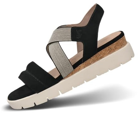 Salamander Damen Keilsandalen, Frauen Sandalette,Freizeitschuhe,offene Schuhe,Strandschuhe,Keilsandaletten,Keilabsatz,schwarz (1000),38 EU / 5 UK