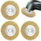 3 Pcs 100mm Wire Brush for Angle Grinder, Brass Coated Angle Grinder Wire Brush Set, High-Quality Brass Plated Crimped Steel Brushes Wheel for Rust Removal, Cleaning, Polishing, Deburring