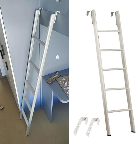 Hochbett Leiter Leiter für Etagenbetten mit Breiter Trittfläche Und Haken, Etagenbettleiter für Wohnheim, Dachboden, Wohnmobil, Platzsparende Kletterleiter für Kinder, Nur Seitliche Leiter für Wohnmob