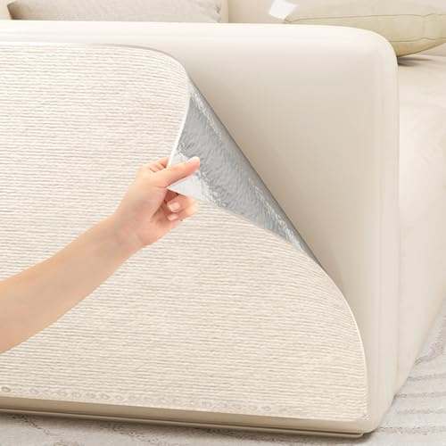 Koncey Kratzmatte Selbstklebende, Kratzschutz Sofa Katze, Wandschutz, DIY Schneidbare Katzen Kratzmatte, Wandkissen für Schützt Teppiche Sofa Möbelschutz(White-40 x 100 cm)