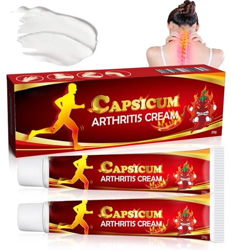 Capsaicin Gelenkcreme mit Cayennepfeffer, 2PCS Wärmende Salbe, Chilli Joint Pain Relief Cream für Rücken Knie Nacken, Natürliche Muskel Gelenkpflege, Deep Nourishment Beruhigend für Sportler Senioren