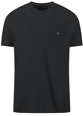 T-Shirt aus Baumwolle mit Struktur und Rundhalsausschnitt Black/M