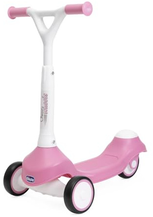 Chicco Il Mio Primo Monopattino Rosa per Bambini 2-5 Anni, 3 Ruote in Gomma Antiscivolo e Telaio Robusto Leggero, Sviluppo Equilibrio e capacità Motorie, Portata Max 20 kg, Colore Rosa