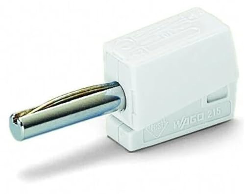 WAGO Banana plug; for socket 4 mm Ø; 2,50 mm²; white, 215-611 (50 pcs)