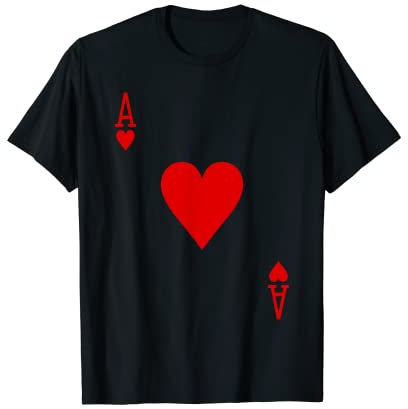 ACE OF HEARTS T-Shirt Spielkarte Halloween-Kostüm T-Shirt