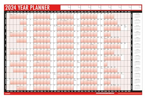 G4GADGET 2026 A1 Wall Planner – Extra Large Year Calendar (85cm x 58cm), Laminated & Unmounted with Stickers and Dry Wipe Pen – Yearly Wall Chart for Home, Office, School & Business Use