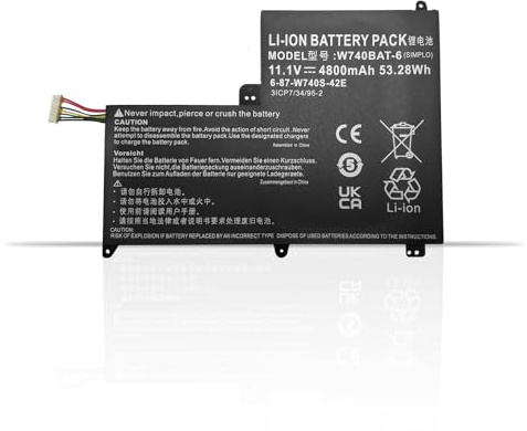 W740BAT-6 3ICP7/34/95-2 6-87-W740S-42E Laptop Battery | Replacement for Clevo Schenker W740S S413 W740SU Series (11.1V 53.28Wh)