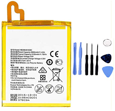 Batterie compatible avec Huawei G8 G8X Honor 5 X Ascend G7 Plus HB396481EBC haute capacité 3000 mAh avec kit de démontage inclus par Ellenne Store