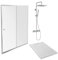 Jacob Delafon Receveur Douche Ipso, 120 x 80 cm + paroi coulissante + Colonne Douche Brigitte