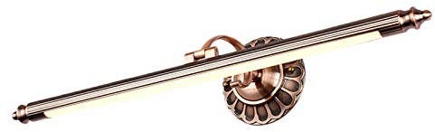 HKLY Vintage LED Spiegelleuchte Bad, Rote Bronze Badleuchte Spiegellampe Badezimmer Retro mit Einstellbar 180° Arm, IP44 Badlampe Antik Schrankleuchte 3000K Warmweiß für Spiegelschrank,70cm/12w