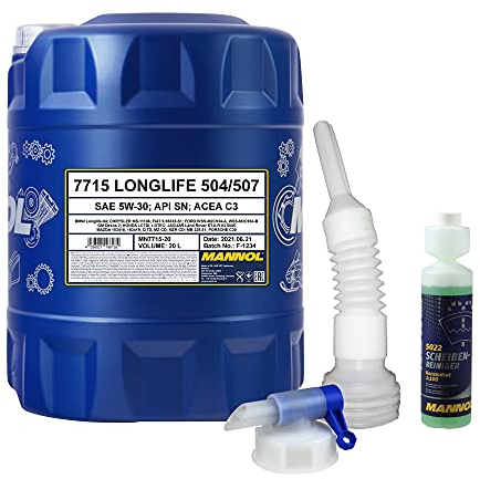 QR-Parts Set 20 Liter 85451596 5022 DIN61 CT4503 MN7715-20 MANNOL Scheibenreiniger Konzentrant 1:100 250ml 20L Motoröl 7715 LONGLIFE 504/507 Auslaufhahn