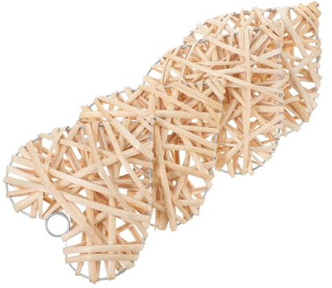 BESPORTBLE Weiden Herz Deko Rattan Bälle Herz Gewebt Anhänger 4pcs 15cm Hängende Wanddeko Fensterschmuck Bar Wohnzimmer Hochzeit Party Dekoration