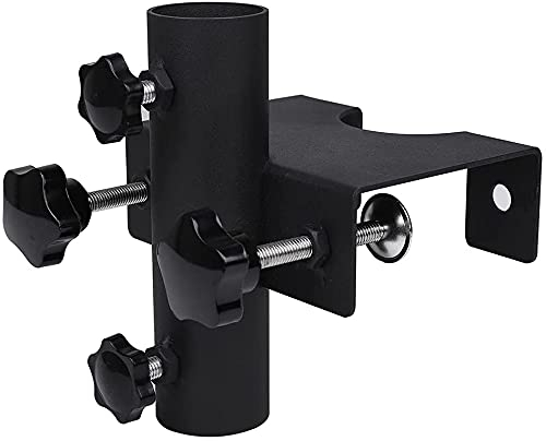 Strapazierfähiger Schirmhalter, mit Klemme, für Balkon, Gartenzaun, Terrasse, Sonnenschirmhalterung, Spannbereich (20 mm–63 mm), Schirmdurchmesser (23 mm–38 mm)