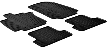 AROBA GL0041 Design Gummi Fußmatten kompatibel mit Renault Clio III Schrägheck & Grandtour BJ. 09.2005-03.2013 erhöhter Rand 4 TLG Farbe Schwarz Gummimatten Automatten passgenau