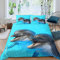 RFFLUX Delfin Bettwäsche 155x220 cm 3teilig mit Reißverschluss 3D Meer Tiere Delfine Bettwäsche Sets Warme Winter Sommer Weich und Angenehme Bettbezüge mit 2 Kissenbezug 80x80 für Teenager