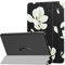 MoKo Case Fits All-New Amazon Fire HD 8 & 8 Plus Tablet (12/10th Gen, 2024/2022/2020)8,PU Leather Trifold Stand Cover with Translucent Frosted Backshell with Auto Wake/Sleep, Black & White Magnolia