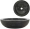 HOMIUSE Waschbecken 40x12 cm Marmor Schwarz Waschtisch Aufsatzwaschbecken Badunterschrank Waschbecken Waschbecken GäSte Wc Flusssteine Naturstein Waschbecken Steinwaschbecken Rund und Glatt