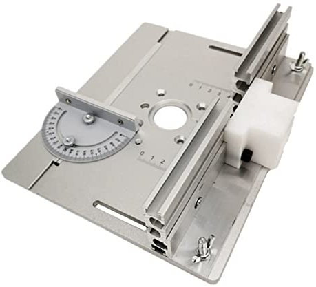 Veciado Medidor de Inglete de Placa de InsercióN de Mesa de Enrutador para Bancos de CarpinteríA de Mesa Recortadora Multifuncional MáQuina de Grabado-Plata