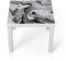 DEQORI Glastisch | weiß klein 55x55 cm | Motiv Aufwendiger Marmordekor | ausgefallener Beistelltisch aus Glas | Hochglanz Couchtisch fürs Wohnzimmer | moderner Couch Tisch mit Design