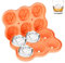 Ice Cube Molds Trays KANGRUI 6 Cavity Silicone Rose Ice Ball Maker Easy Release Large Ice Cube Form for Chilled Cocktails Whiskey Bourbon & Homemade Juice (Orange)