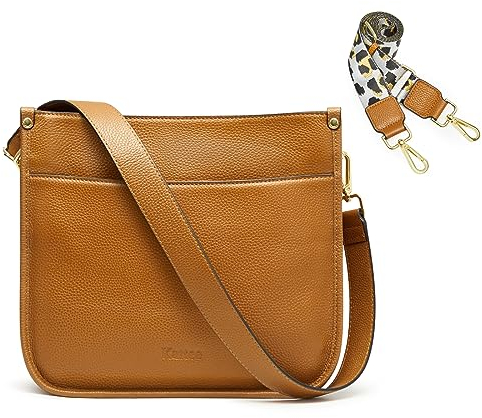 Kattee Umhängetaschen aus echtem Leder für Damen Modische Schultertasche Hobo-Handtasche mit verstellbarem Riemen