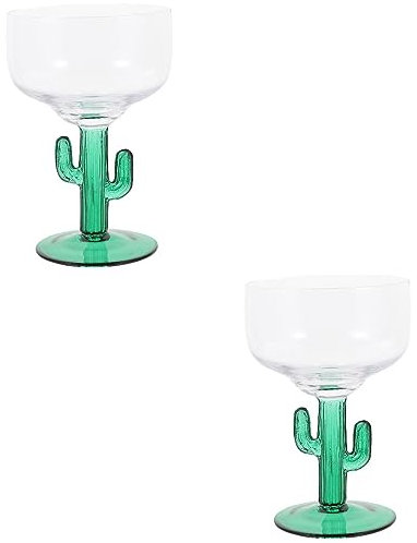 BESTonZON 2 Stk Kaktus Weinglas Trinkgläser Für Wein Sektkelche Glas Kaktus-partykelch Bourbon Süße Margarita-gläser Kreative Weingläser Coupé-brille -schnapsgläser Tee Mimose Bankett