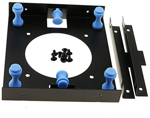 Haptufer Metal Black Shock-Proof 3.5 Inch Hard Disk to 5.25 Inch DVD ROM Bay Mounting Adapter
