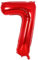 Ponmoo Foil Globo Número 7 Rojo 40 (101cm), Inflable Helio o aire, Gigante Numeros 0-9, 10-19, 20-29, 30-100, Grande Globos Decoración para La Boda Aniversario y Cumpleaños Fiestas