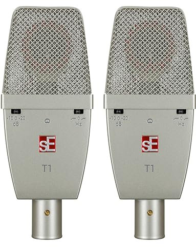 SE ELECTRONICS SE-T1-PAIR Factory Matched Pair of T1 Large Diaphragm Condenser Microphones w/Mounting and Case