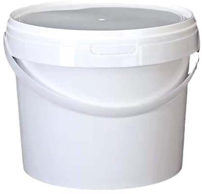 Smart Pack® - Cubo con tapa de 5 l, cubo de plástico de 5,5 litros, contenedor de almacenamiento, cubo de pintura vacío, cubo hermético para helado (1 x 5,5 L)