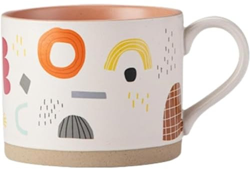 VollfitYYu Grande tasse à petit-déjeuner en porcelaine avec motif floral - 400 ml - Avec anse - Pour café, thé, cappuccino, latte, lait, chocolat chaud (météo)