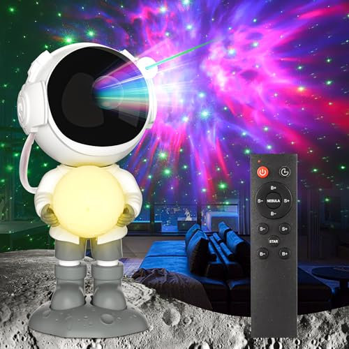 SHEDALED Astronaut Galaxy Projector with Night Light Lamp, Starry Star Projector with Remote Control & Timer, Ceiling Nebula Space Projectors for Bedroom Decor, Christmas, Birthdays Gift