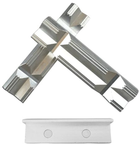 Schraubstock Schutzbacken (100 mm) - Schonbacken aus eloxiertem, hochwertigem Aluminium, 2-teilige Spannbacken mit Prismen, Klemmbacken mit 2 starken Magneten, Premium Werkstatt Zubehör