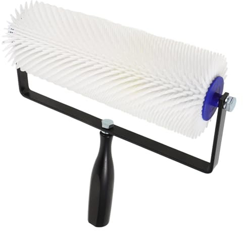 NULYLU Rouleau à Peinture Autonivelant Pour Sol Brosse à Rouleau à 10 Clous Larges Outil Anti-mousse Pour Sol En Ciment