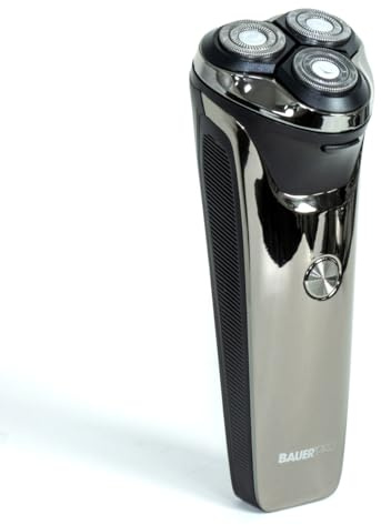 Bauer 38759 Men's Wet and Dry Rotary Shaver/Floating Triple Blades and Detachable Head/Cordless Function and USB Rechargeable