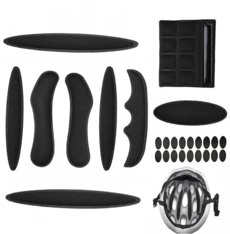 WeddHuis Fahrradhelm Polster Schaumstoffpolster Klettpunkte Kit, Universal Ersatz Helm Polsterung Ersatzteile für MTB Helm, Kinderhelm, Airsoft Helm, Motorradhelm
