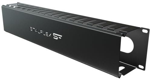 Stalflex Organizador de Cables Caja Cables 19 Pulgadas 2U - Fabricado en Acero - Caja organizadora Cables para alambres, Tiras de Cable - Mantenga Limpio y ordenado su Armario Rack