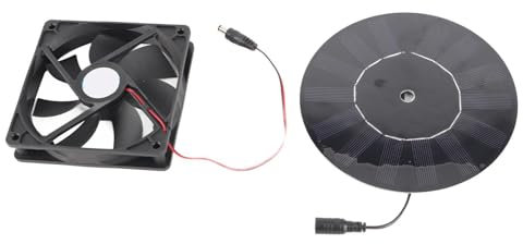 MUNEFE 5W Chicken Coop Ventilation Fan, Pet House Exhaust Fan, Solar Ventilation Fan for Kennels, Chicken Coops, Barns and Stables, Etc