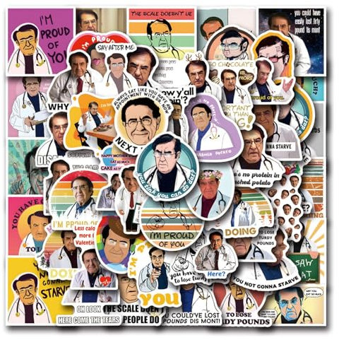 50 Dr. Now Doctor Aufkleber, Dr. Now Magnete Kühlschrank, lustige Gewichtsverlust-Kühlschrankmagnete, wasserdichte Arzt-Aufkleber für Kühlschrank, Zuhause, Küche, Fitness-Fans