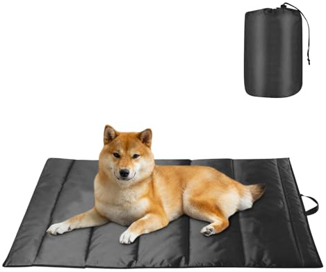 WANDGU Hundedecke für Unterwegs: 120×70 cm Hundebett Waschbare Hundedecke, Faltbare Haustier Outdoor Hundedecke Schwarz für Reisen Camping Outdoor, für Mittelgroße & Grosse Hunde